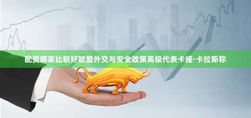 配资哪家比较好欧盟外交与安全政策高级代表卡娅·卡拉斯称